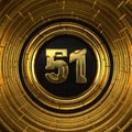 Gold number fifty-one years celebration