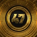 Gold number forty-seven years celebration