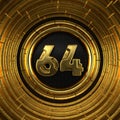 Gold number sixty-four years celebration