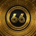 Gold number sixty-six years celebration