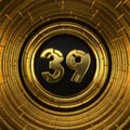 Gold number thirty-nine years celebration