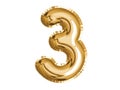 Gold number three air balloon for baby shower celebrate decoration party