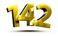 Numbers 142 3d. Royalty Free Stock Photo