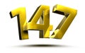 Numbers 147 3d. Royalty Free Stock Photo