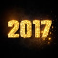 Gold numeric 2017. Christmas, new year concept