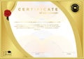 Gold official certificate with wafer, emblem