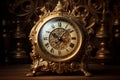 Gold old clock. Generate Ai Royalty Free Stock Photo