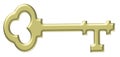 Gold old-fashioned skeleton key