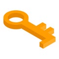 Gold old key icon, isometric style Royalty Free Stock Photo