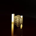 Gold Old western swinging saloon door icon isolated on brown background. Minimalism concept. 3d illustration 3D render