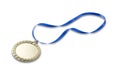 Gold olympics medal 2 with clipping path Royalty Free Stock Photo