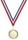 Gold olympics medal blank with clipping path Royalty Free Stock Photo