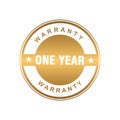 gold one year warranty badge or medal for product attribution vector design Royalty Free Stock Photo