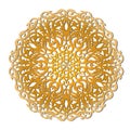 Gold openwork mandala. Suitable for laser cutting or foiling. One-line vector