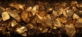 Gold ore rock texture wallpaper. Gold background. Expensive gold. Horizontal format for banners texture wallpapers. AI generated