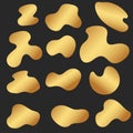 Gold Organic Gradient Blob shapes for design