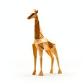 Gold Origami Giraffe: Geometric Modernism 3d Model
