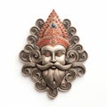 Unique 3d Illustration Of Indian Lord With Beard Decorative Wall Mirror