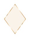 Gold ornament frame in diamond shaped vector design