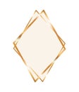 Gold ornament frame in diamond shaped vector design