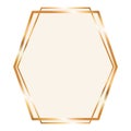 Gold ornament frame in hexagon shaped vector design