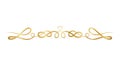 Gold Ornament In Ribbon Shaped With Heart In Center Vector Design