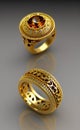 Gold ornament ring latest design