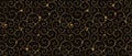 Black and gold ornametal pattern. Abstract modern background. Vector illustration. Dark backdrop with shiny golden