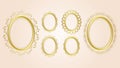 Gold oval decorative frames - vector set