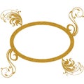 Gold oval frame decorative patterns