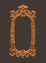 Gold oval frame Elegant vintage interesting design Isolated on black background Royalty Free Stock Photo