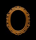 Gold oval frame Elegant vintage interesting design Isolated on black background Royalty Free Stock Photo