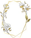 Gold oval frame leaves border