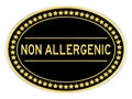 Gold label sticker with word non allergenic on white background Royalty Free Stock Photo