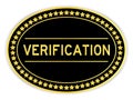 Gold label sticker with word verification on white background Royalty Free Stock Photo