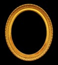 Gold oval mirror frame