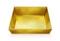 Gold package for snacks, food and chocolate. Open box Royalty Free Stock Photo