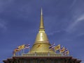 Gold pagoda at Wat Bang Phli Yai Nai Royalty Free Stock Photo