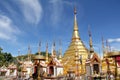 Gold pagoda wat phra borommathat tak Royalty Free Stock Photo