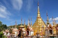 Gold pagoda wat phra borommathat Royalty Free Stock Photo