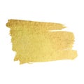 Gold paint smear stroke stain set. Abstract gold glittering textured art illustration. Vector Royalty Free Stock Photo