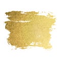 Gold paint smear stroke stain set. Abstract gold glittering textured art illustration. Vector Royalty Free Stock Photo