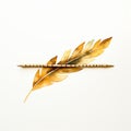 Gold Arrow Hair Clip: Watercolor Painting On White Background