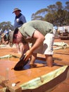 Gold panning competition Royalty Free Stock Photo
