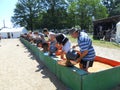 Gold panning competition Royalty Free Stock Photo