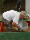 Gold panning Royalty Free Stock Photo