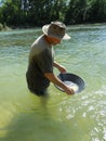 Gold panning Royalty Free Stock Photo