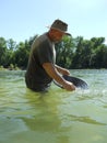 Gold panning Royalty Free Stock Photo