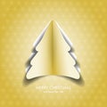 Gold paper christmas tree Royalty Free Stock Photo