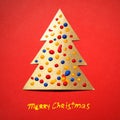 Gold paper Christmas tree Royalty Free Stock Photo